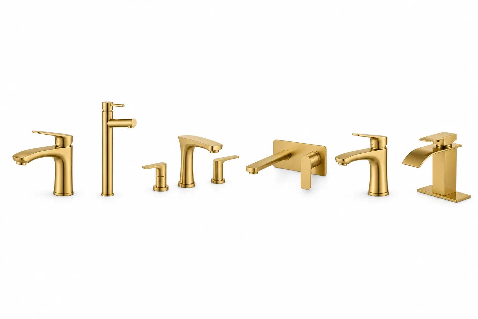 Brushed Gold Bathroom Faucet on Luxury Vanity