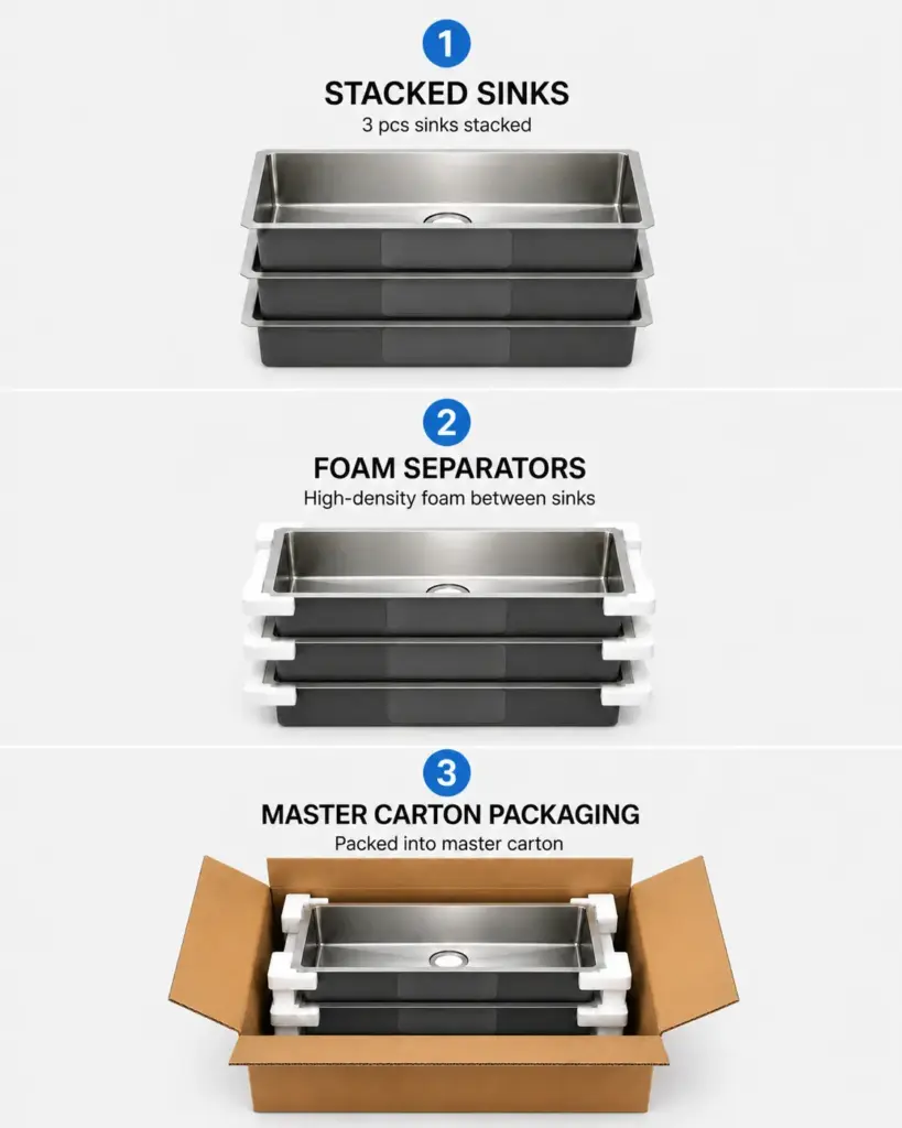 carton packaging for kitchen sink