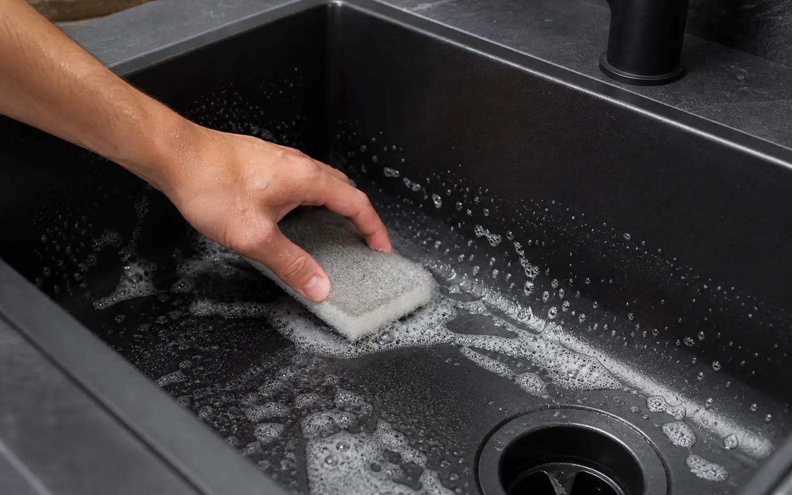 Granite composite sink cleaning instruction card