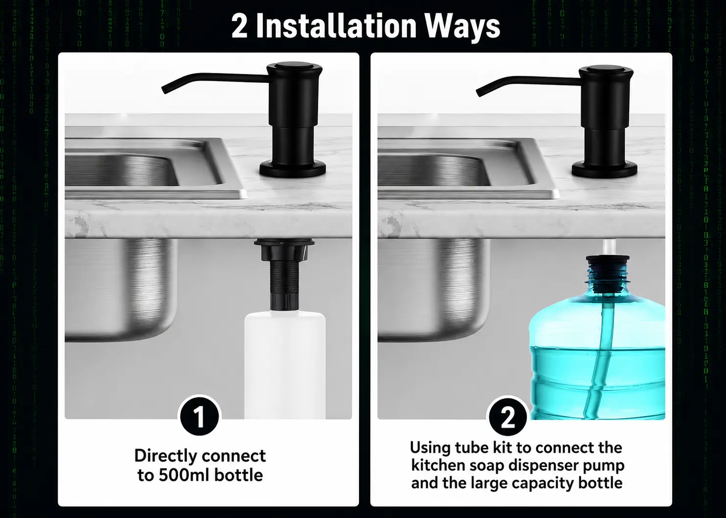 Deck-mounted kitchen sink soap dispenser installation clearance