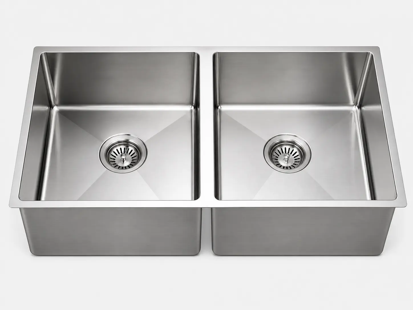 Deep double bowl sink