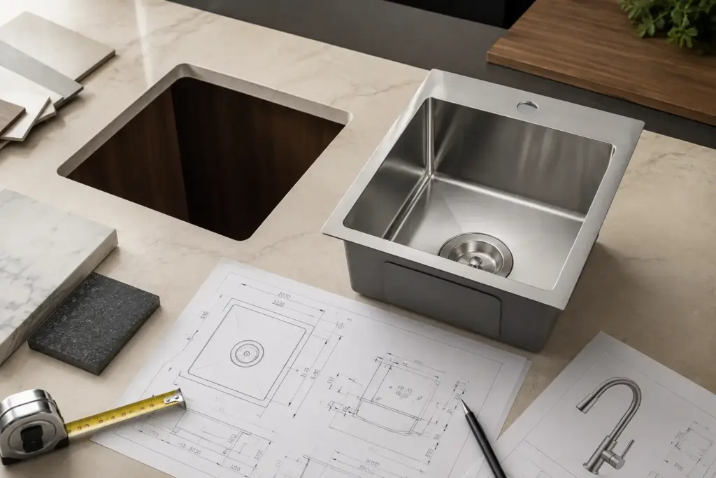 drawing & countertop confirmation bar sink matrix
