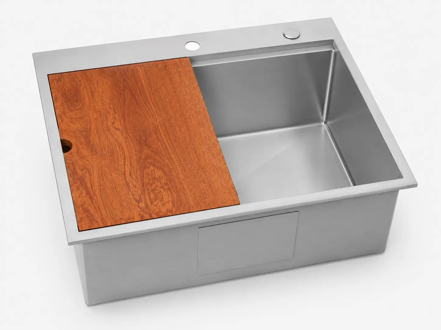 Drop-in topmount stainless steel laundry utility workstation sink with visible rim and countertop installation fit.