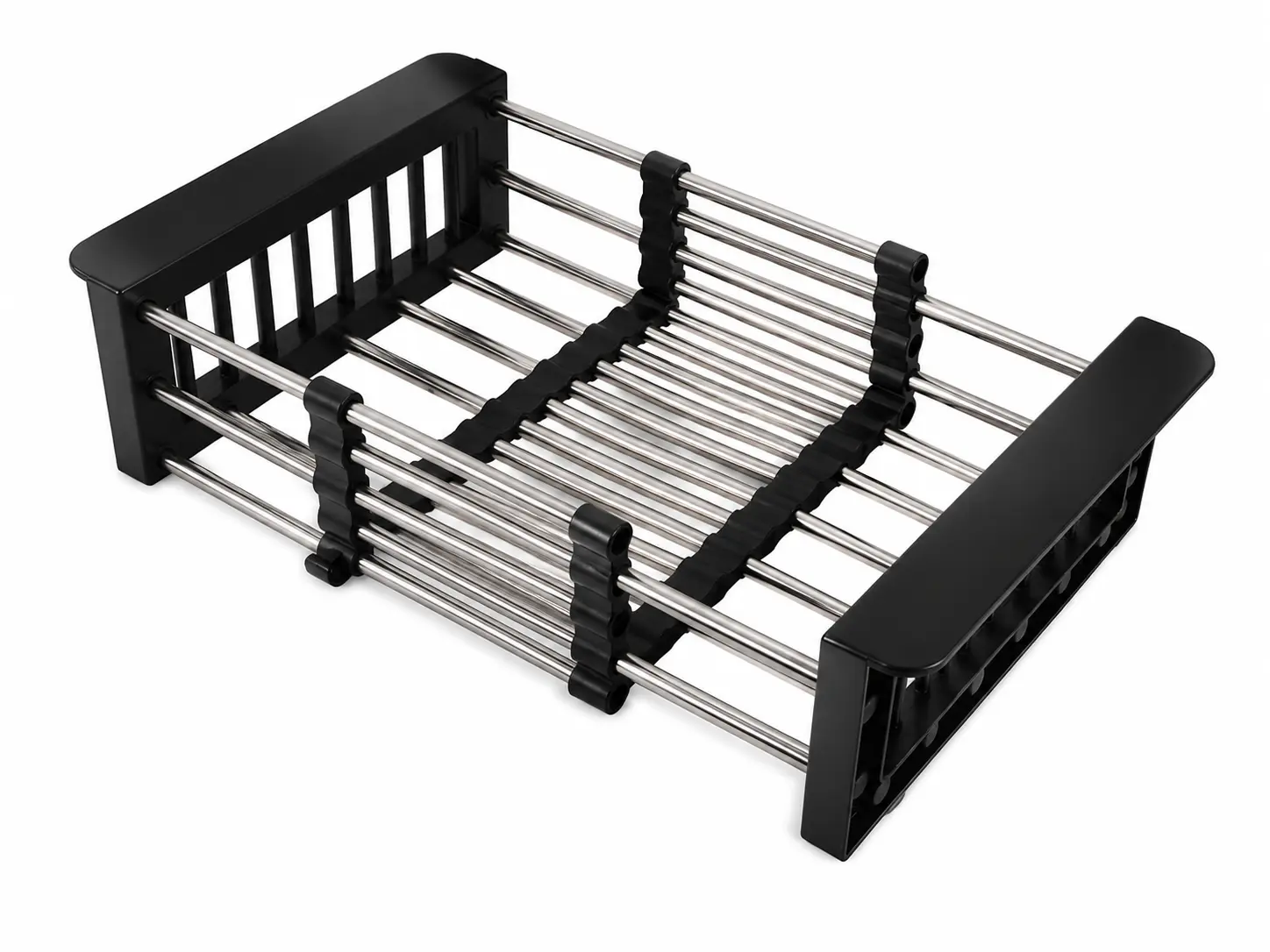 Telescopic sink basket with adjustable over-sink structure