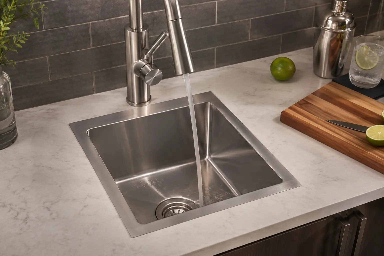 Diagrama de faucet reach y control de salpicaduras