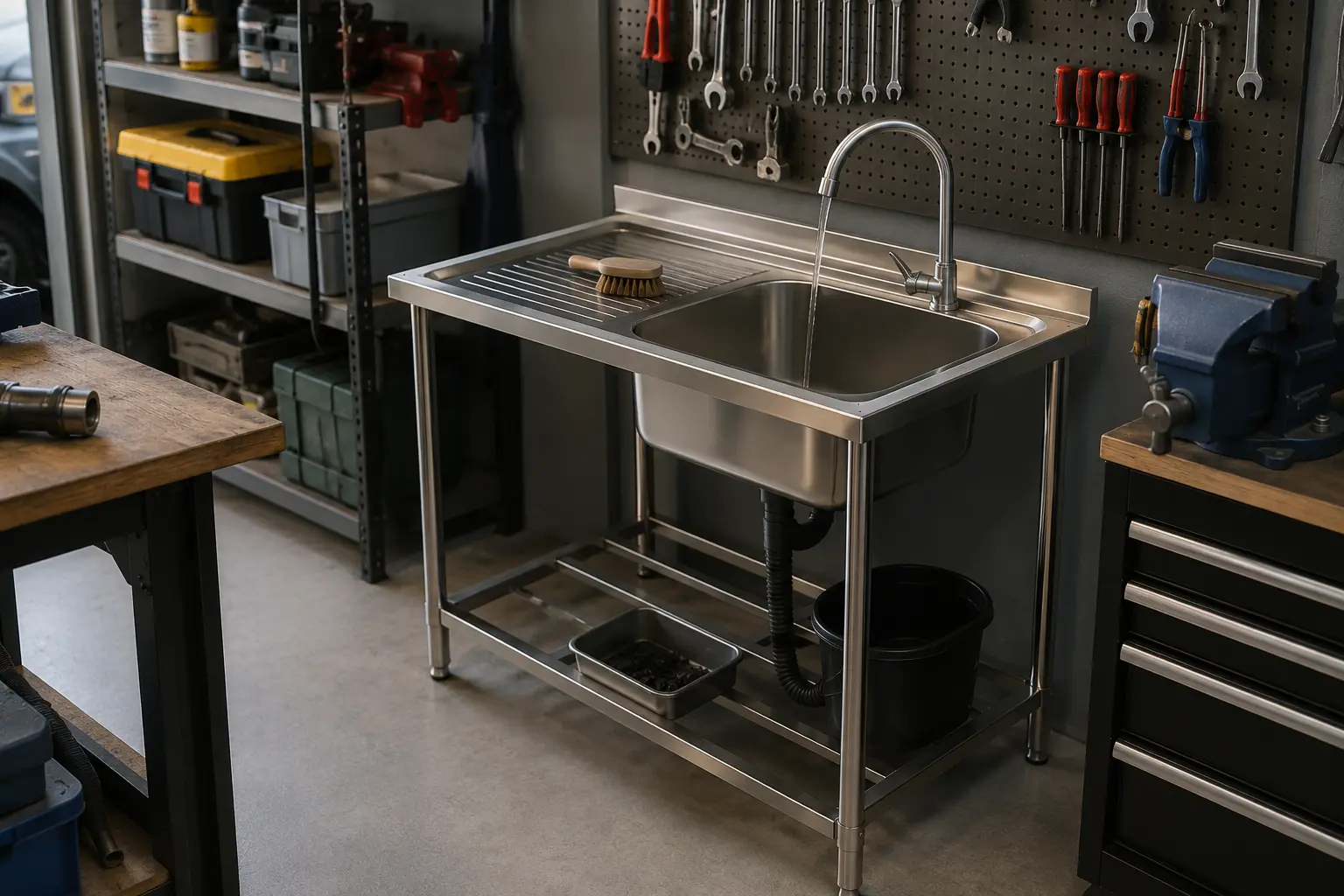 Garage utility sink