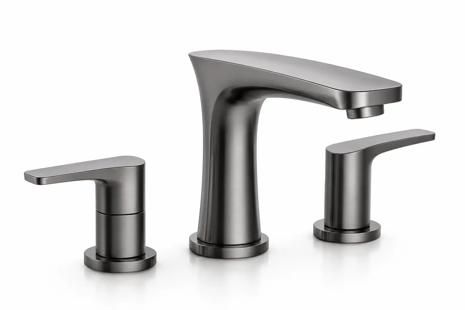 Gunmetal Grey Deck-Mounted Basin Faucets