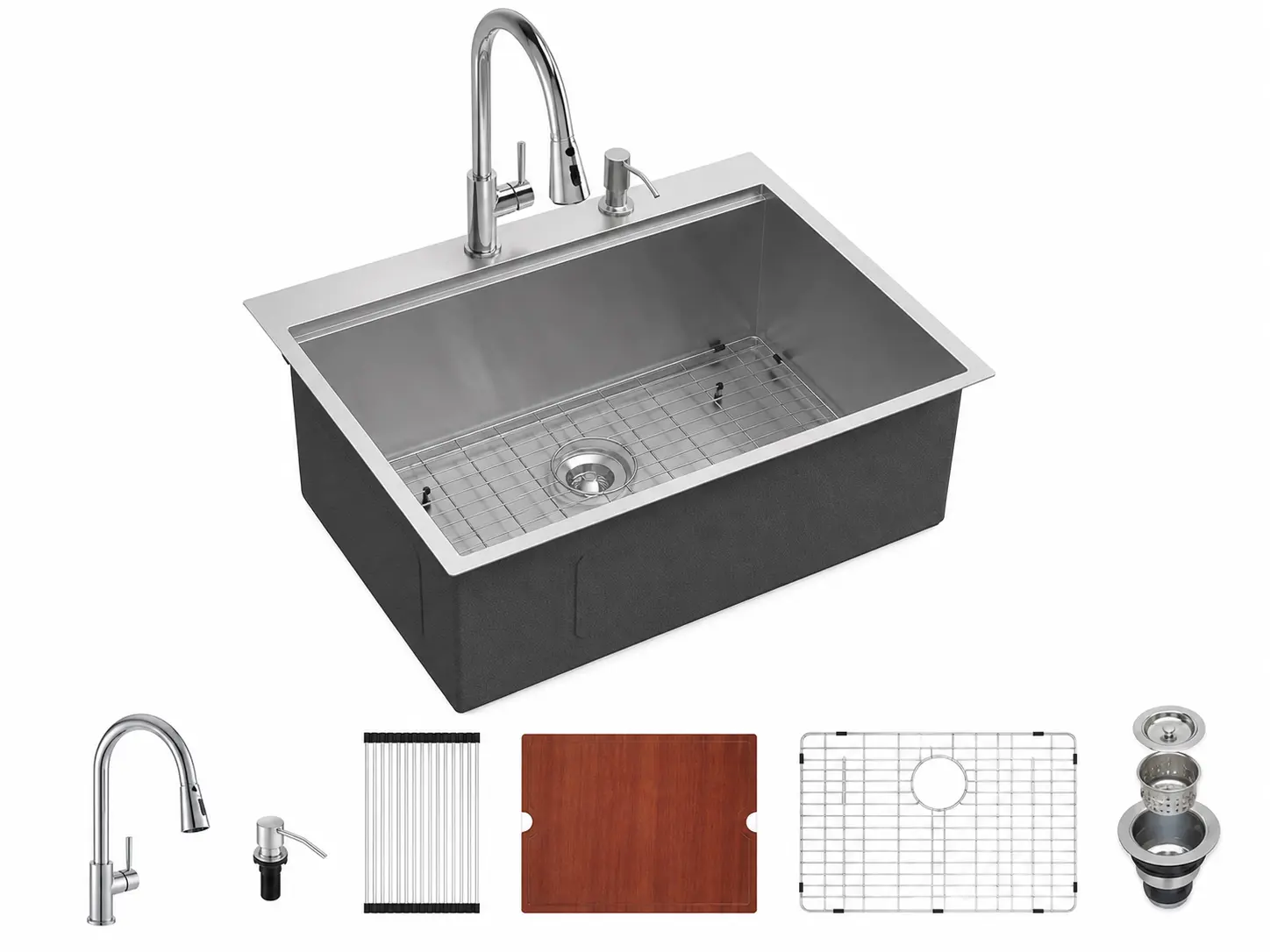 Top-mount workstation sink rim and installation edge