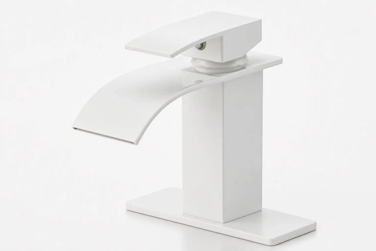 Matte White Waterfall Basin Faucets