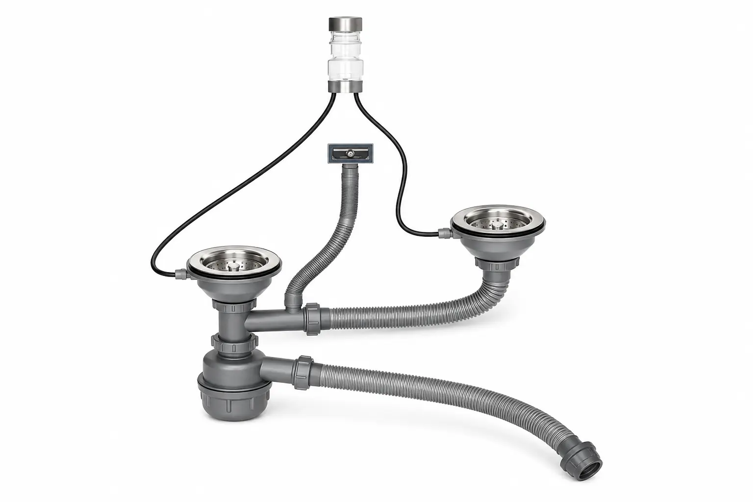 Motorized push-control drain system