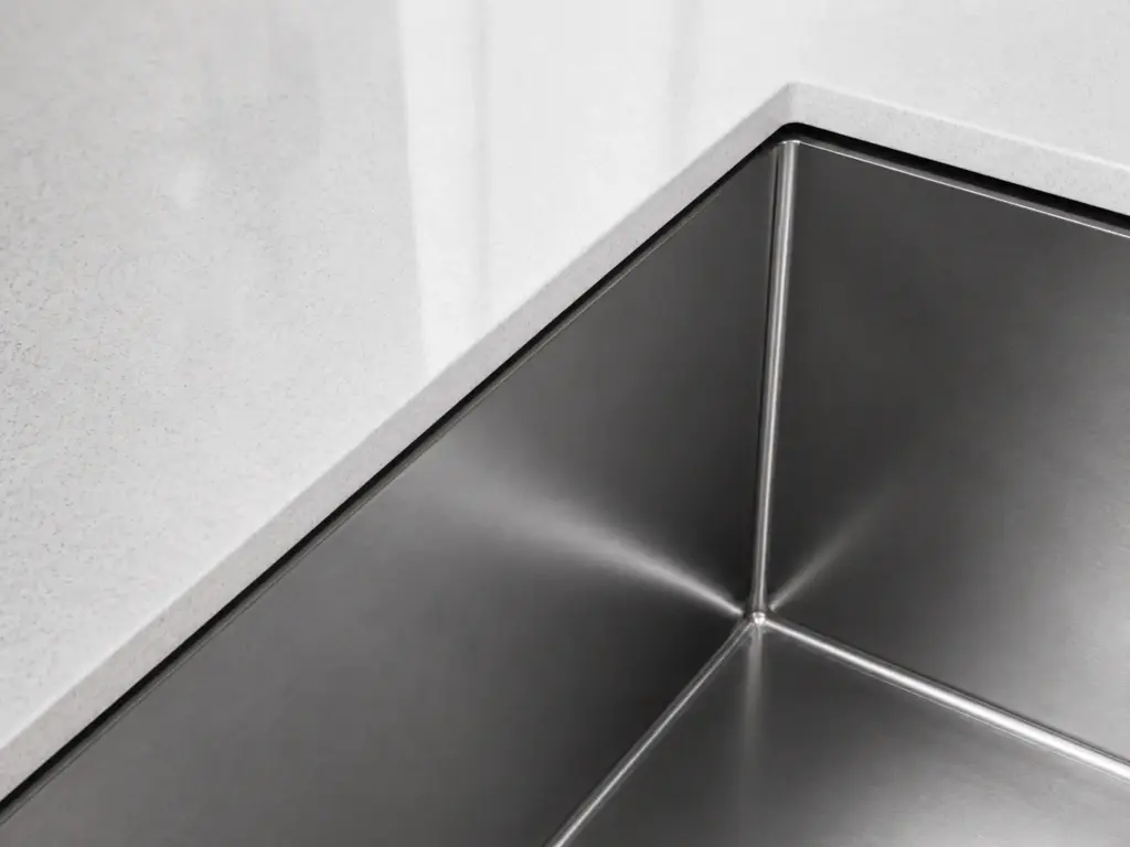 negative reveal for undermount sink matrix