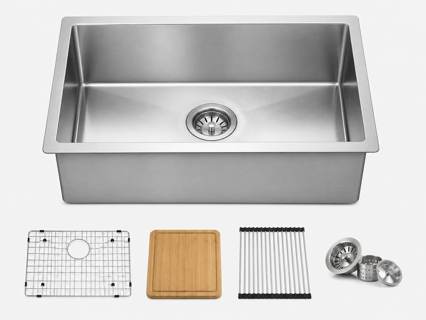Realistic outdoor kitchen sink installed in BBQ island countertop