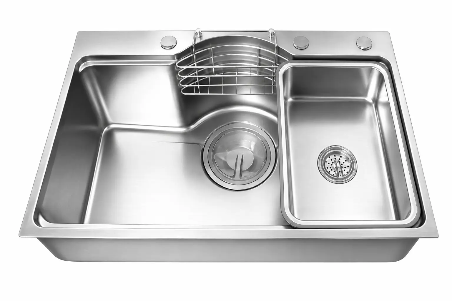 Pressed drawn workstation sink production and bowl structure