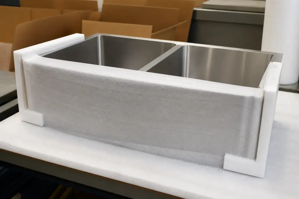 protection for apron front kitchen sink matrix
