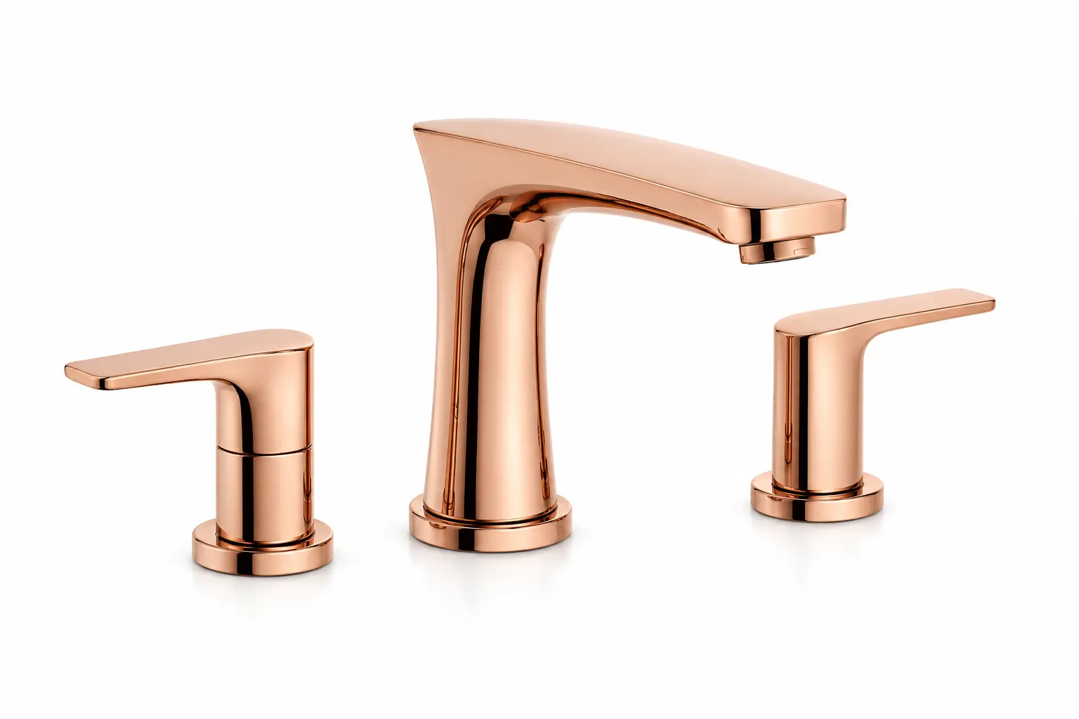 Rose Gold Deck-Mounted Basin Faucets
