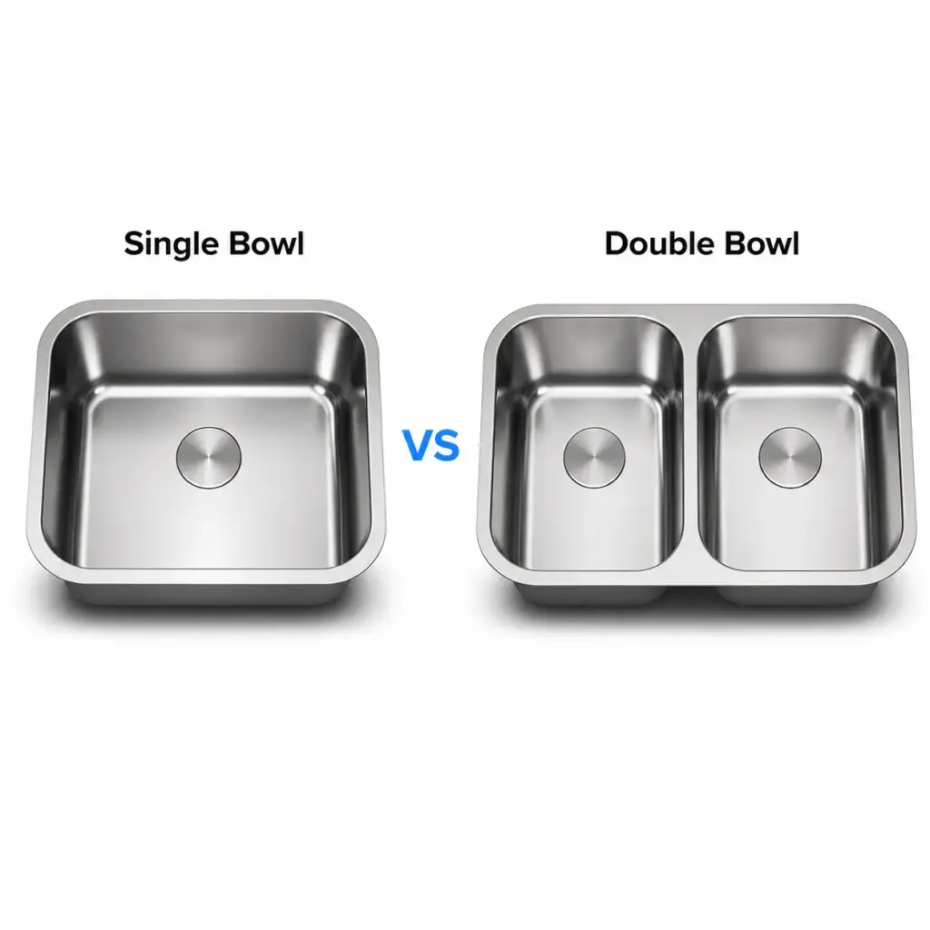 single bowl sink vs double bowl sink matrix