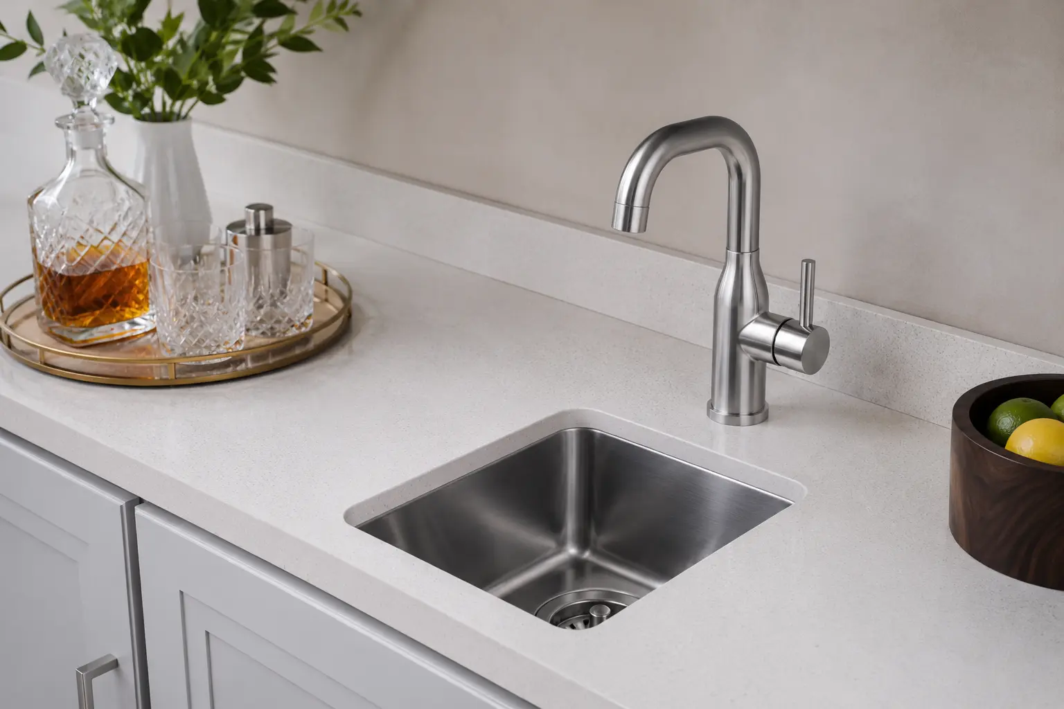 Coordinated sink and faucet bundle