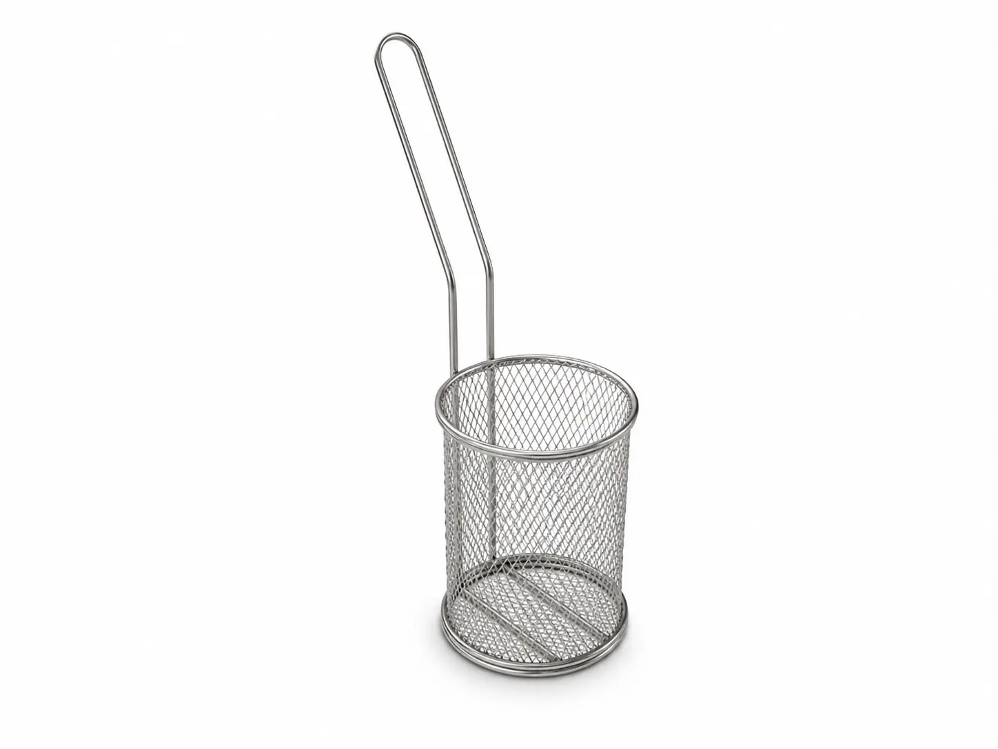 Diamond-Shaped Mesh Frying Basket in sink