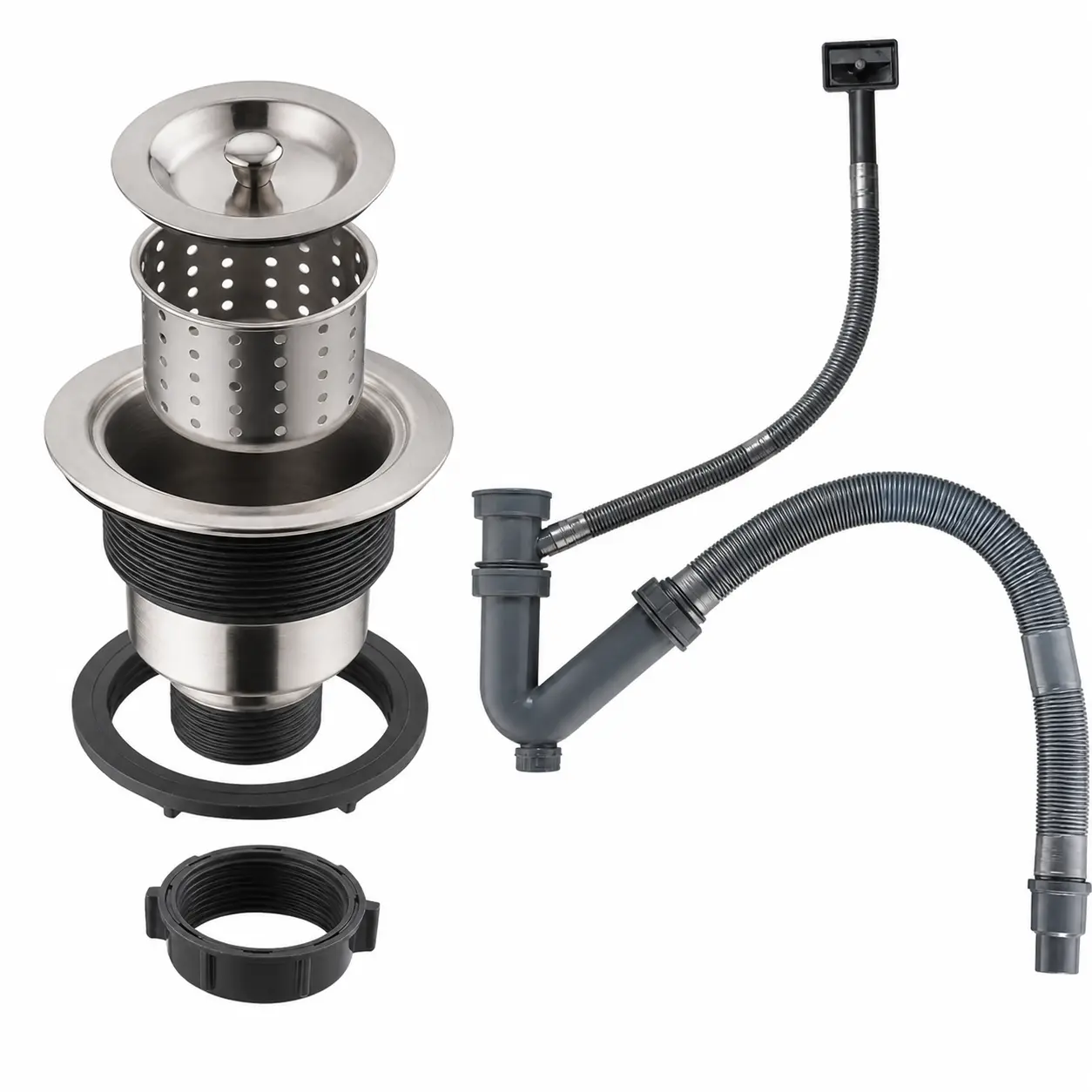 Strainer and drain set