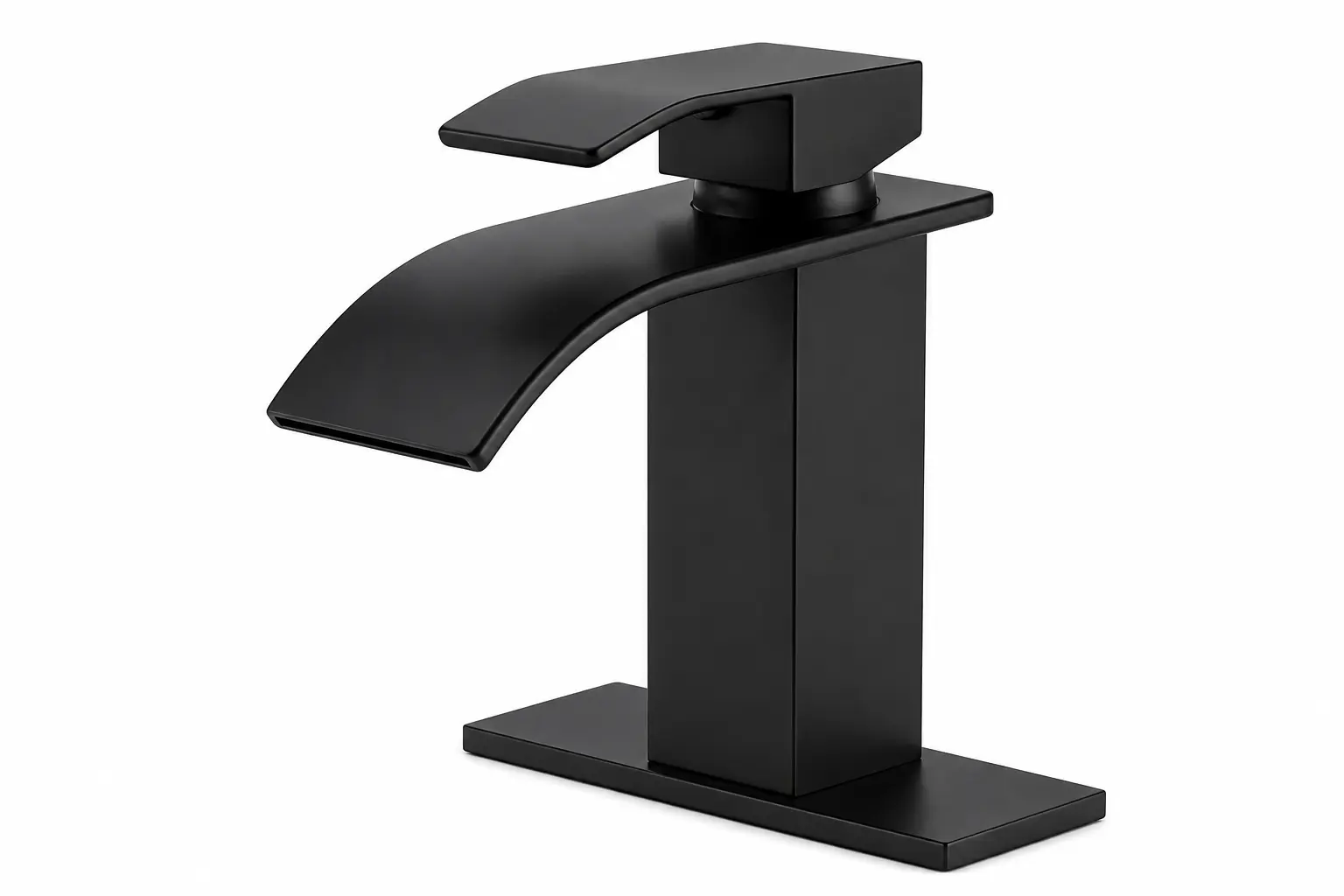 Waterfall Matte Black Faucet for villa bathrooms