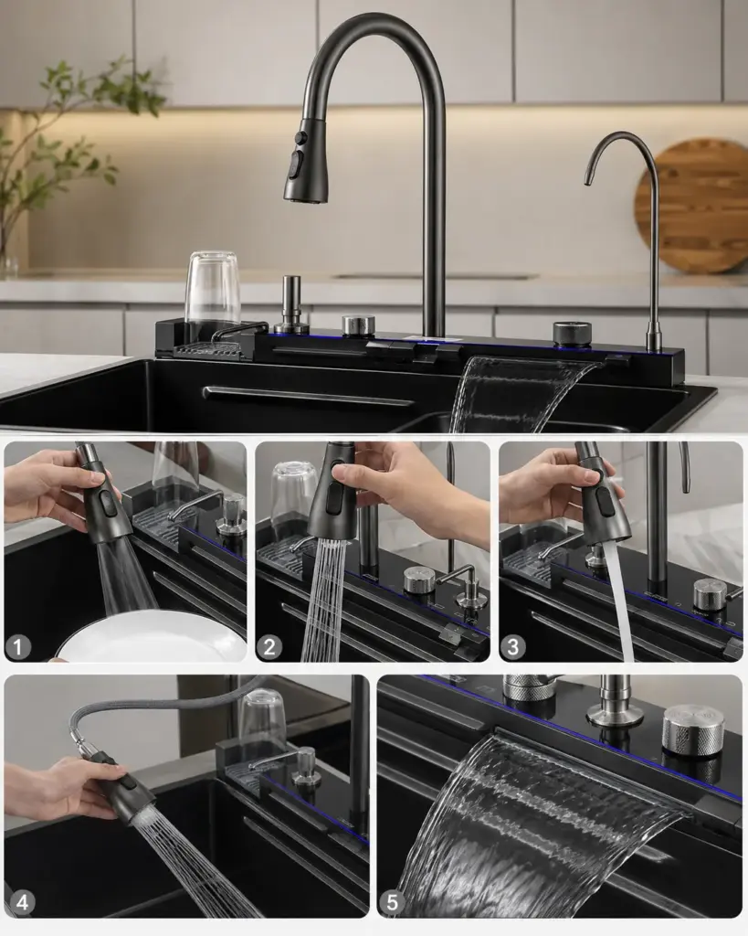 what is multi function waterfall faucets matrix