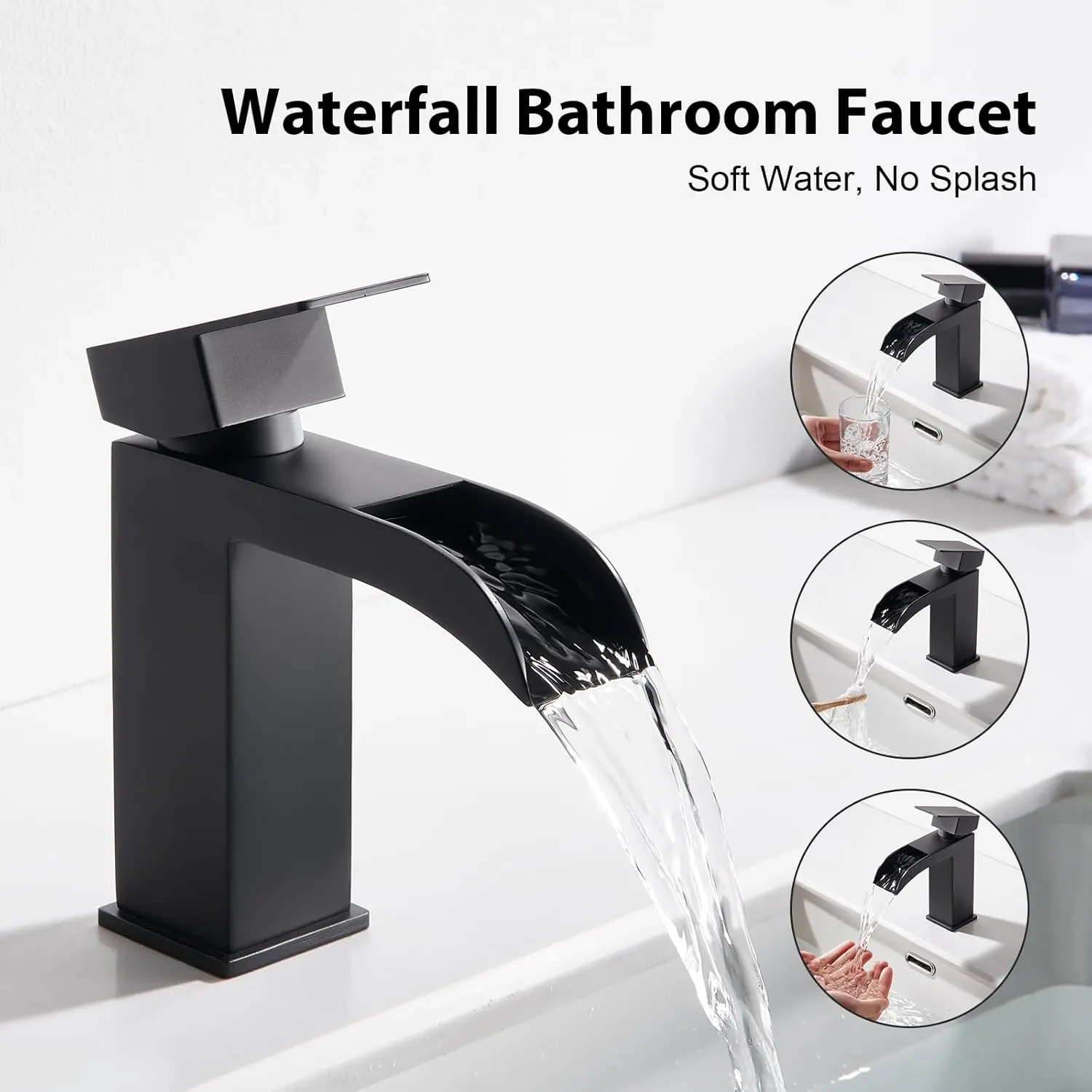 Matrix quality control for waterfall basin faucets