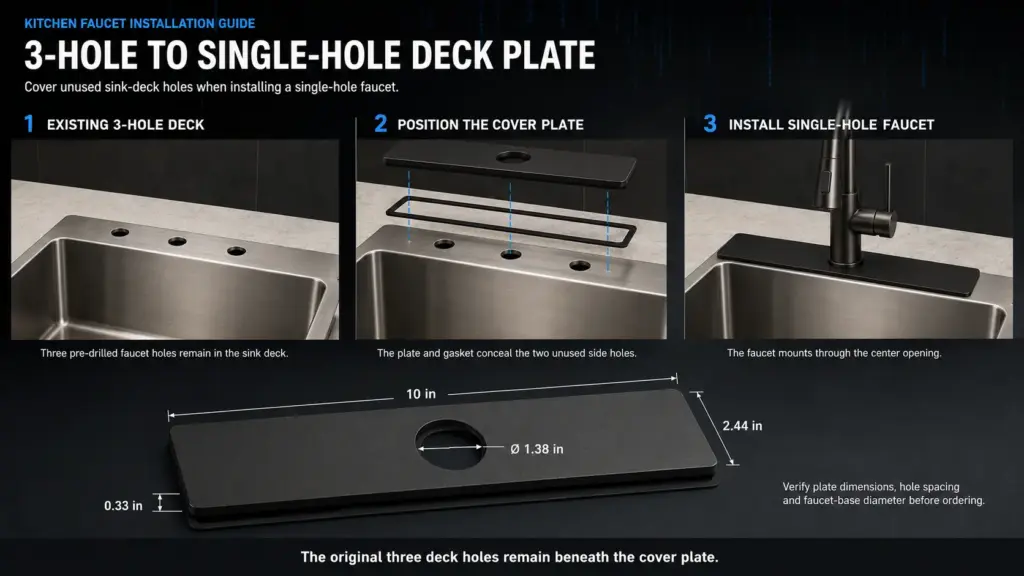 3 faucet hole for kitchen sink