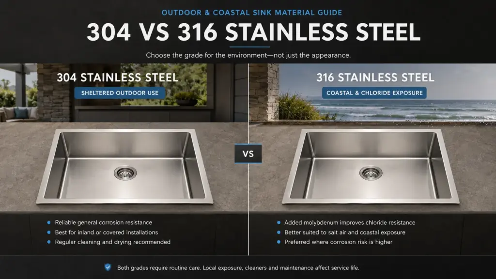 304 vs 316 stainless steel sink