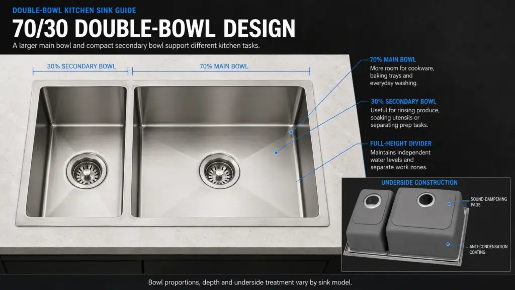 7030 double bowl sinks