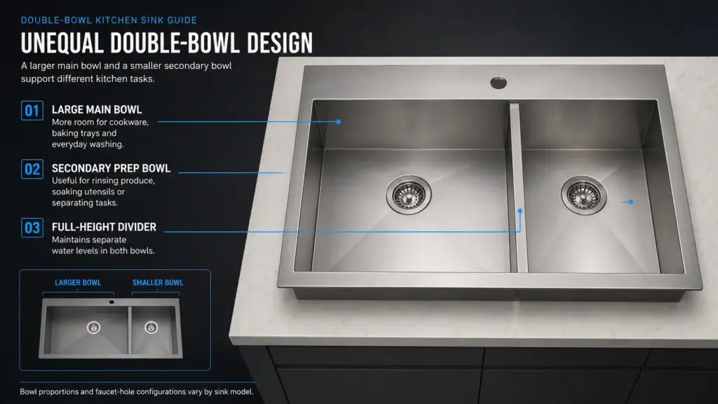 7030 low divide kitchen sink