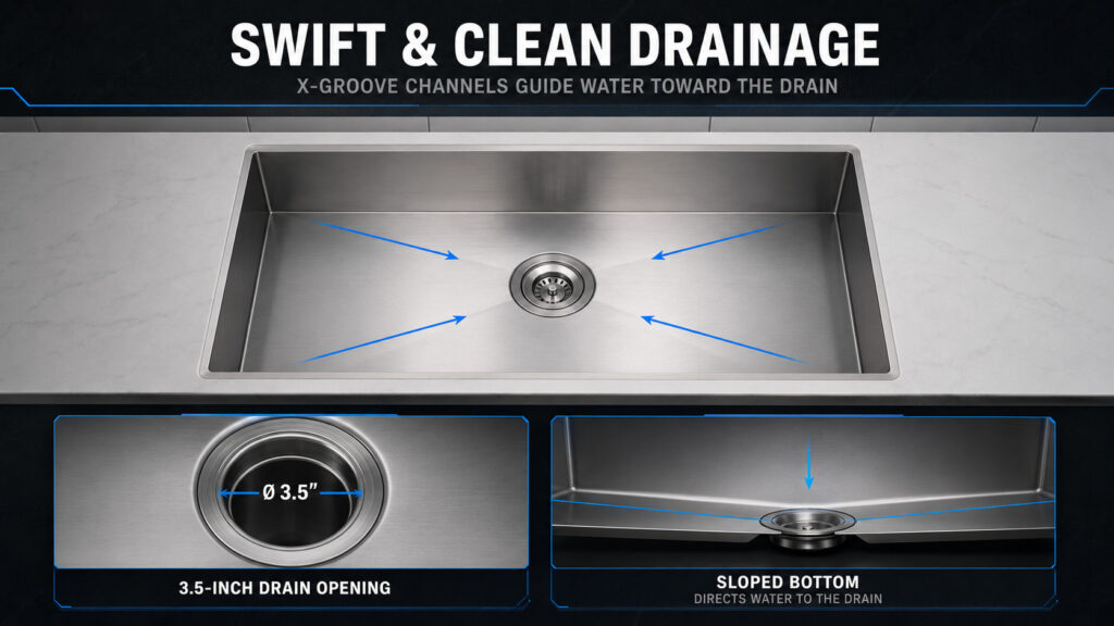 do x grooves really improve kitchen sink drainer