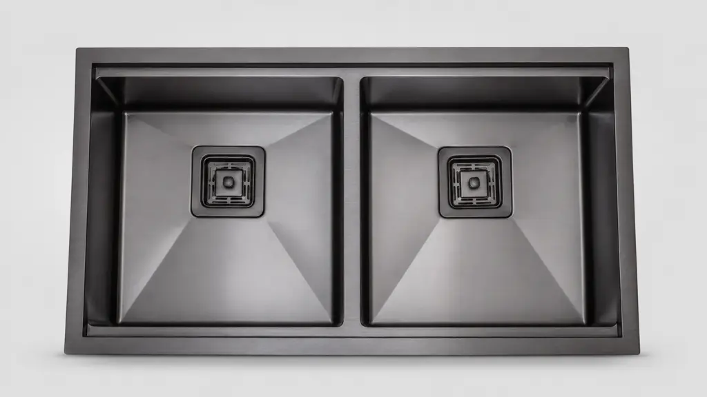 double bowl with square drain