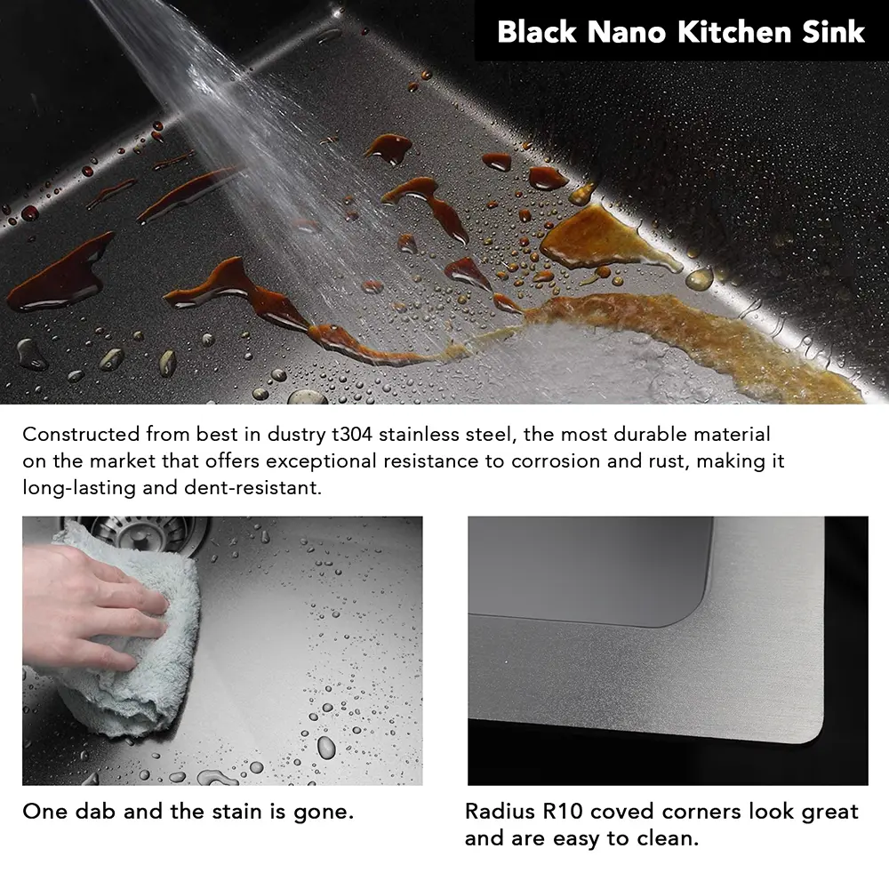 features for black nano kitchen sink
