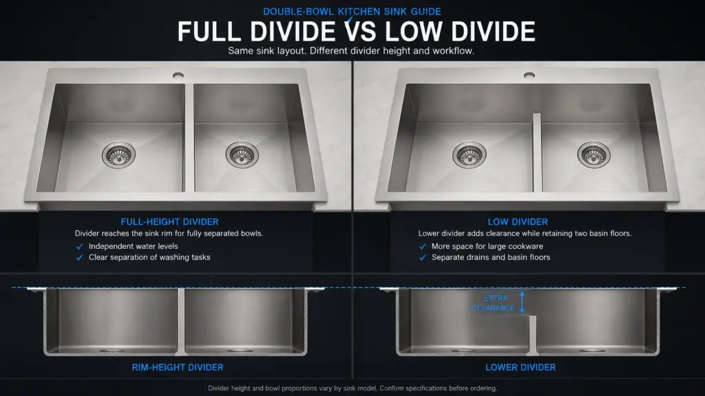 full divide vs low divide sink
