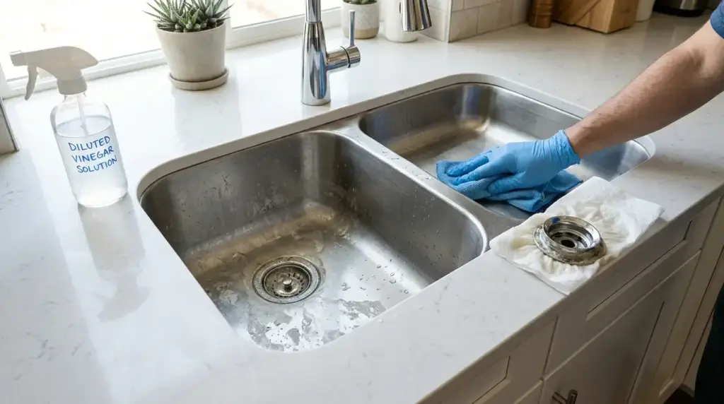 how to clean the sink