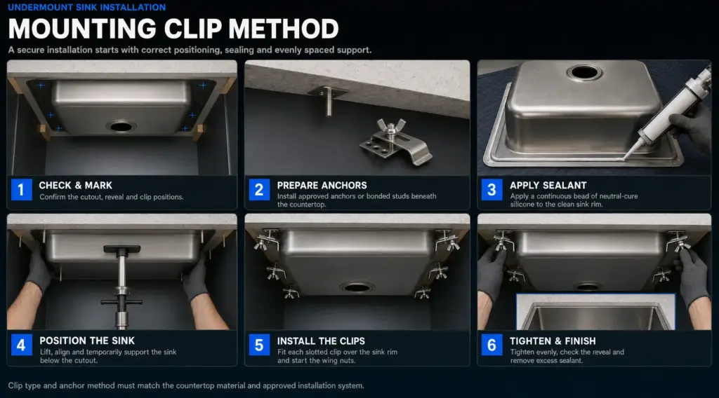 how to install an undermount sink