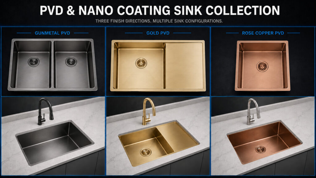 pvd and coating kitchen sink options