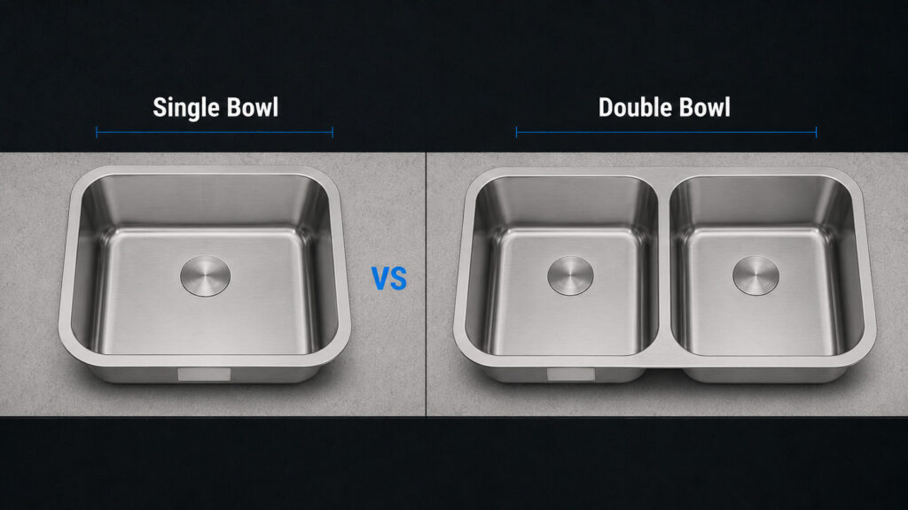 single bowl vs double bowl kitchen sink