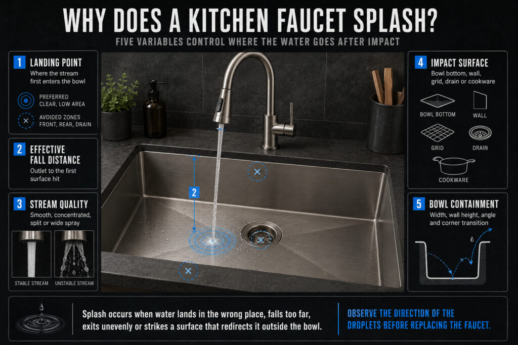 why does a kitchen faucet splash